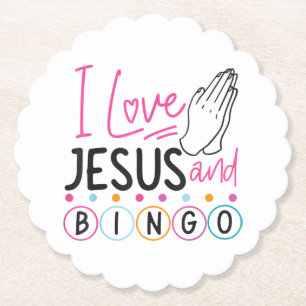 Bingo Player Jesus Faith Christelijk I Love Jesus Kartonnen Onderzetters