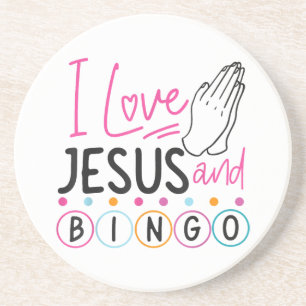 Bingo Player Jesus Faith Christelijk I Love Jesus Zandsteen Onderzetter