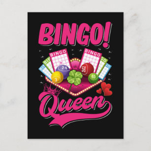 Bingo Player Queen Women Funny Bingo Girl Briefkaart