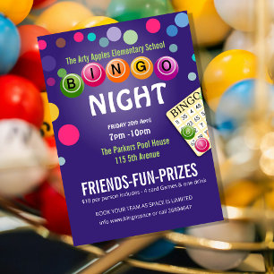 Bingo pret-avond uitnodiging fondsenwerving