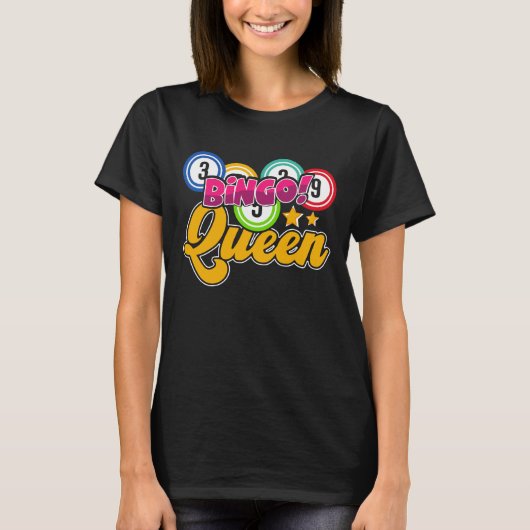 Bingo Queen - Bingo Lover Gambler Gambling T-shirt (Voorkant)