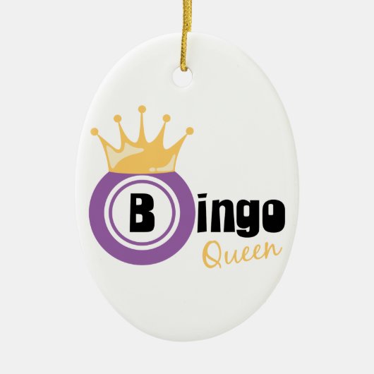 Bingo Queen Keramisch Ornament (Voorkant)