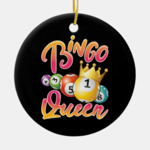 Bingo Queen Player Vrouwen Keramisch Ornament
