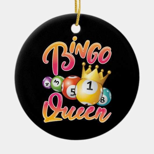 Bingo Queen Player Vrouwen Keramisch Ornament (Voorkant)