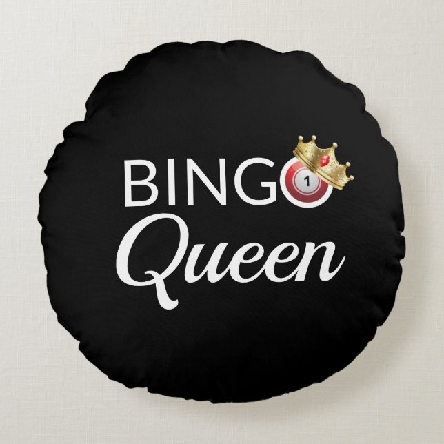 Bingo Queen Round Pillow Rond Kussen (Voorkant)