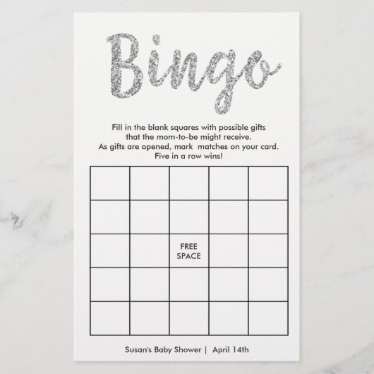 Bingo-Qu'est-ce qu'il y a dans ton sac, carte arge (Devant)