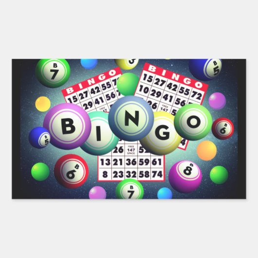Bingo     rechthoekige sticker (Voorkant)