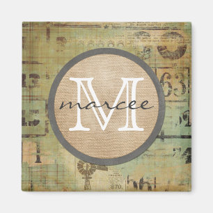 Bingo Rustic Monogram Magneet