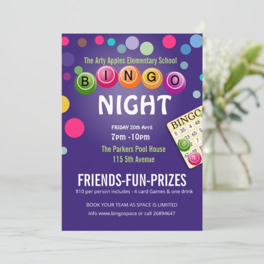 Bingo soirée de collecte de fonds invitations (Debout devant)