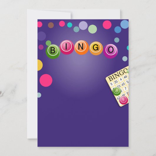 Bingo soirée de collecte de fonds invitations (Dos)
