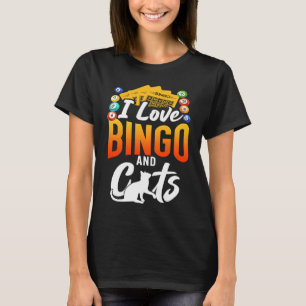 Bingo speler kat Ik hou van bingo en katten T-shirt