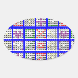 Bingo spelpatronen groot ovale sticker