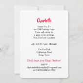 Bingo themafeest Leuke kleurrijke uitnodiging (Achterkant)