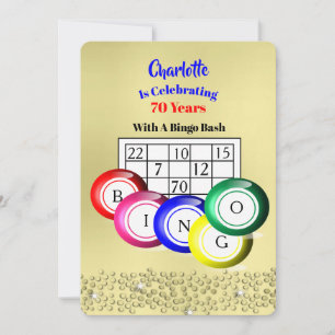 Bingo themafeest Leuke kleurrijke uitnodiging