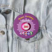 Bingo ThreadFun Birthday Persoonlijk Ronde Button 4,0 Cm (In situ)