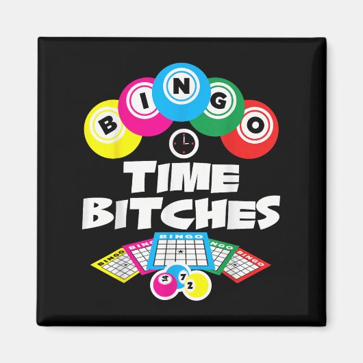 Bingo Tijd Is Grappig Bingo Speler Spel Liefhebber Magneet (Voorkant)