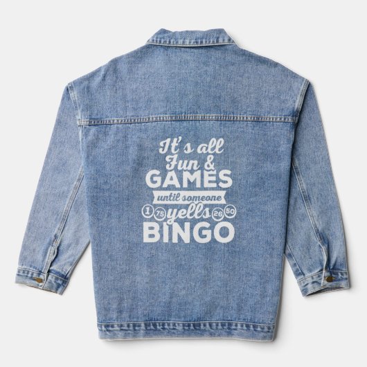 Bingo Yells Funny Bingo Caller Outfit Bingo Playe Denim Jacket (Achterkant)