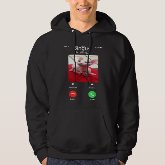 Bingus is Calling Big Cat Meme Hoodie (Voorkant)
