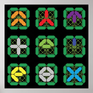 Binnen 2097 F5000 League Weapon Symbols Poster
