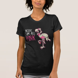 Binnen ben ik allemaal roze flamingo Funny Flami T-shirt