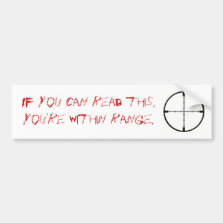 Binnen bereik bumpersticker