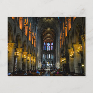 Binnen Cathedraal Sunset Notre Dame Cathedraal Par Briefkaart