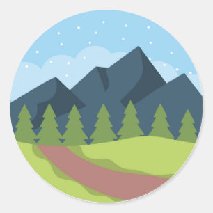 Binnen de heuvel ronde sticker