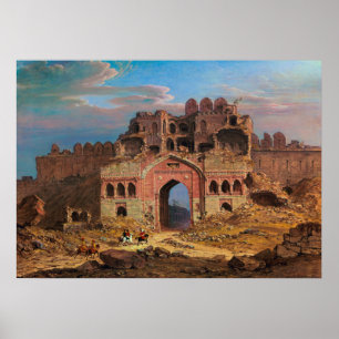 Binnen de hoofdingang van de Purana Qila, Delhi Poster
