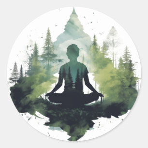 Binnen de stilte Bosmeditatie Ronde Sticker
