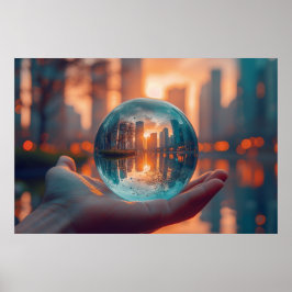 Binnen een bol poster