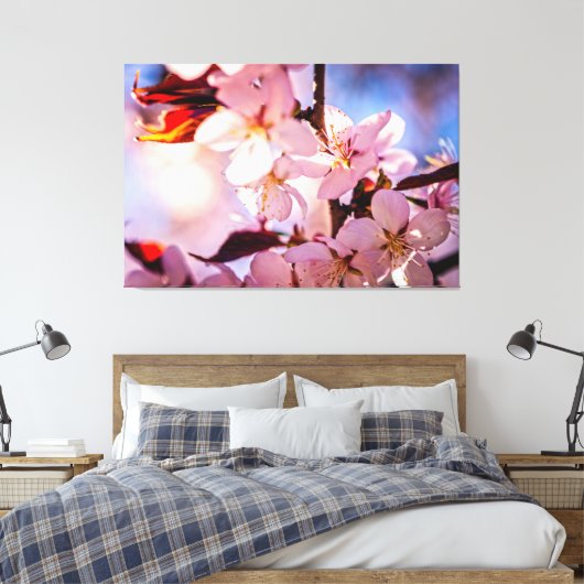 Binnen een Sakura-boom Canvas Afdruk (Insitu (Slaapkamer))