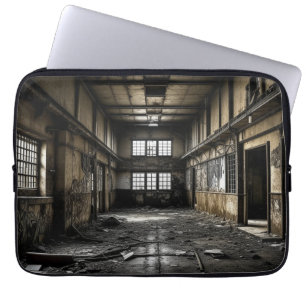 Binnen een verlaten station laptop sleeve