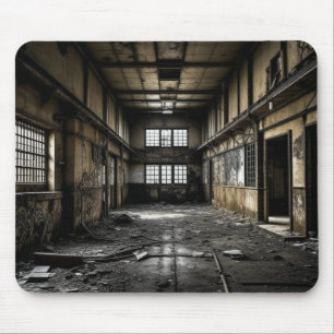 Binnen een verlaten station muismat