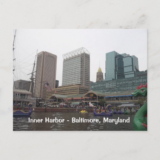 Binnen Haven in Baltimore, Maryland Briefkaart (Voorkant)