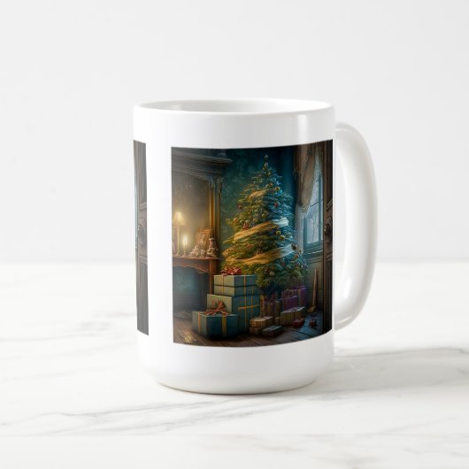 Binnen kerstboom Klassieke Mok, 15 oz Koffiemok (Voorkant rechts)