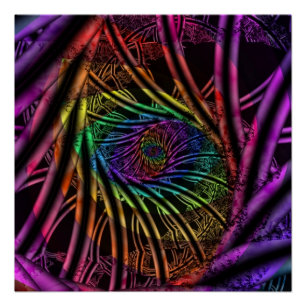 Binnen   Rainbow Fractal Art Perfect Poster