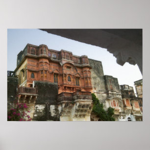Binnen Royal Ghanerao Castle, Rajasthan, India Poster