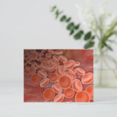 Binnen Uitzicht van de slagader met rode bloedcell Briefkaart (Staand voorkant)