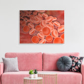 Binnen Uitzicht van de slagader met rode bloedcell Canvas Afdruk (Insitu (Woonkamer))