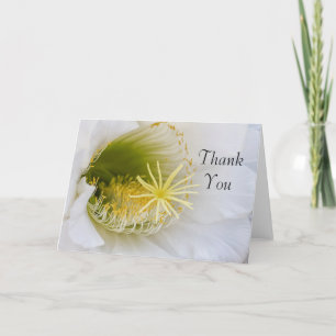 Binnen van een witte cactus in bloei bedankkaart