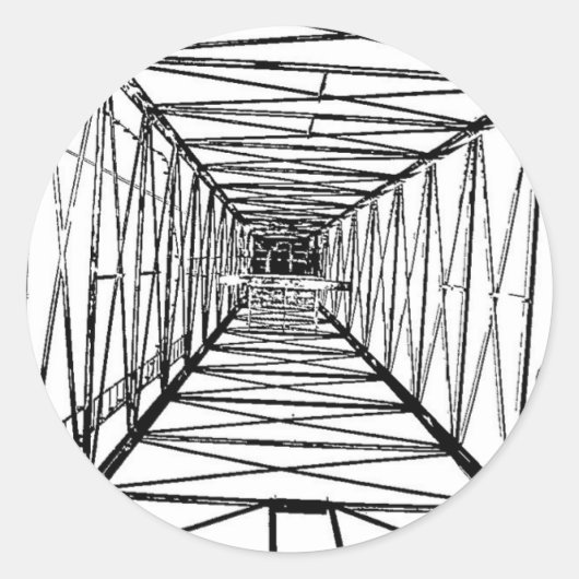 Binnenboorplatform schets ronde sticker (Voorkant)