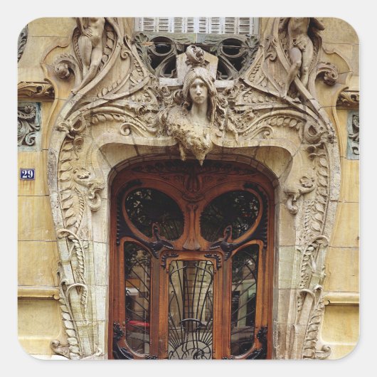 Binnendeur van de appartementen vierkante sticker (Voorkant)