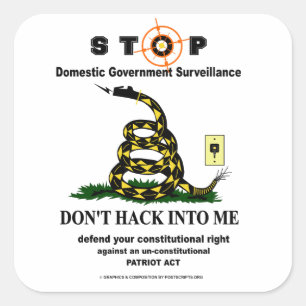 Binnendring in een beveiligd computersysteem niet vierkante sticker