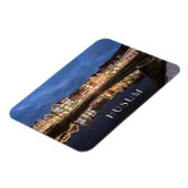 Binnenhaven 's nachts, Husum, Duitsland Magneet (Linkerzijde)