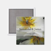 Binnenin White Lilies Personal Wedding Magneet (Voorkant / Achterkant)