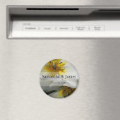 Binnenin White Lilies Personal Wedding Magneet (Insitu (Vaatwasser))