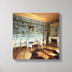 Binnenkant van de Chinese blauwe tekenkamer Canvas Afdruk