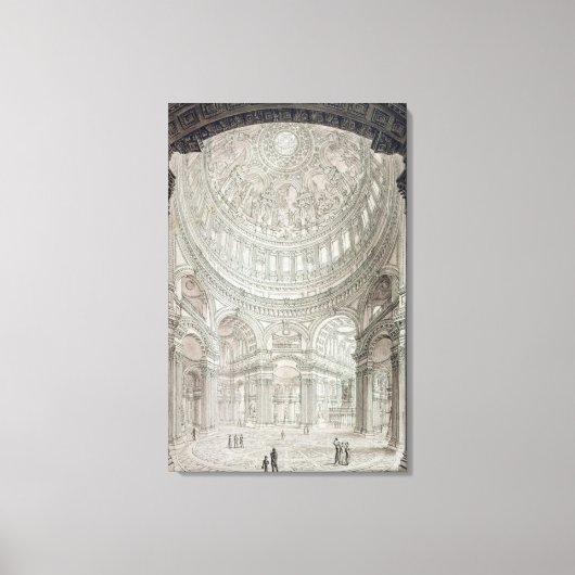 Binnenkant van de kathedraal van St.Paul, 1817 Canvas Afdruk (Voorkant)