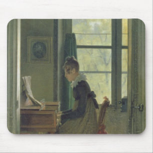 Binnenkant van een Dining Room, detail van een vro Muismat