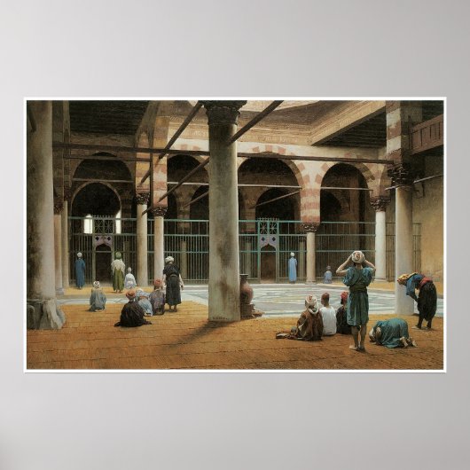 Binnenkant van een moskee, 1870 Jean-Leon Gerome Poster (Voorkant)